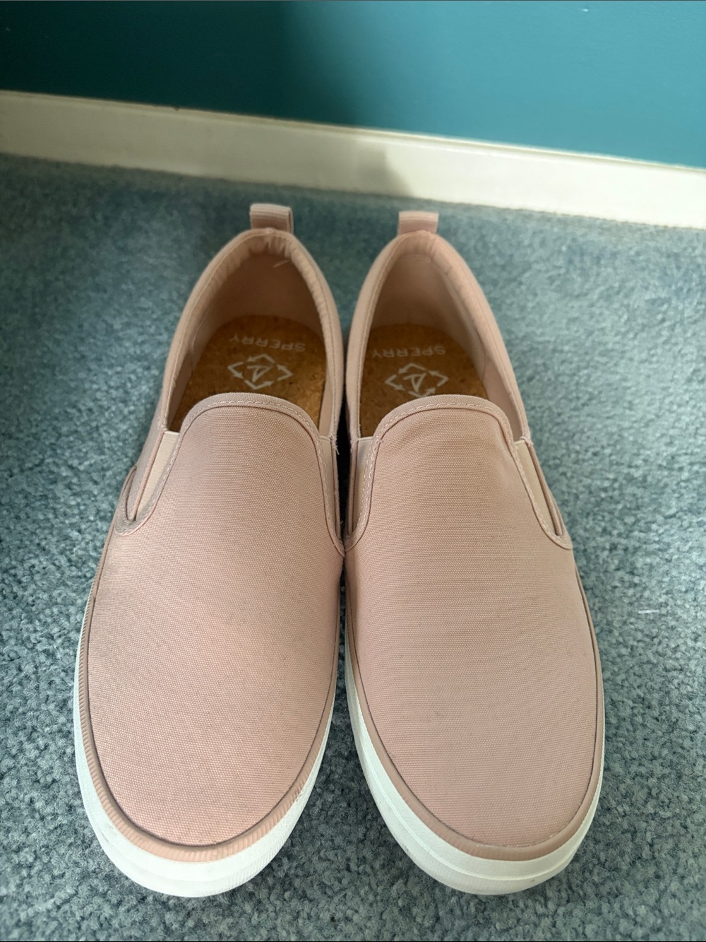 Sperry Women's Slip-On Canvas Sneakers in Blush Pink 10